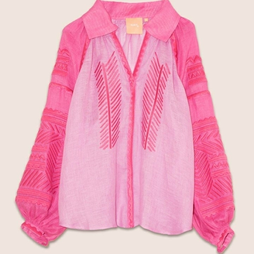 NEW March‎ 11 Namibia Dual Tone Blouse in Pink XS